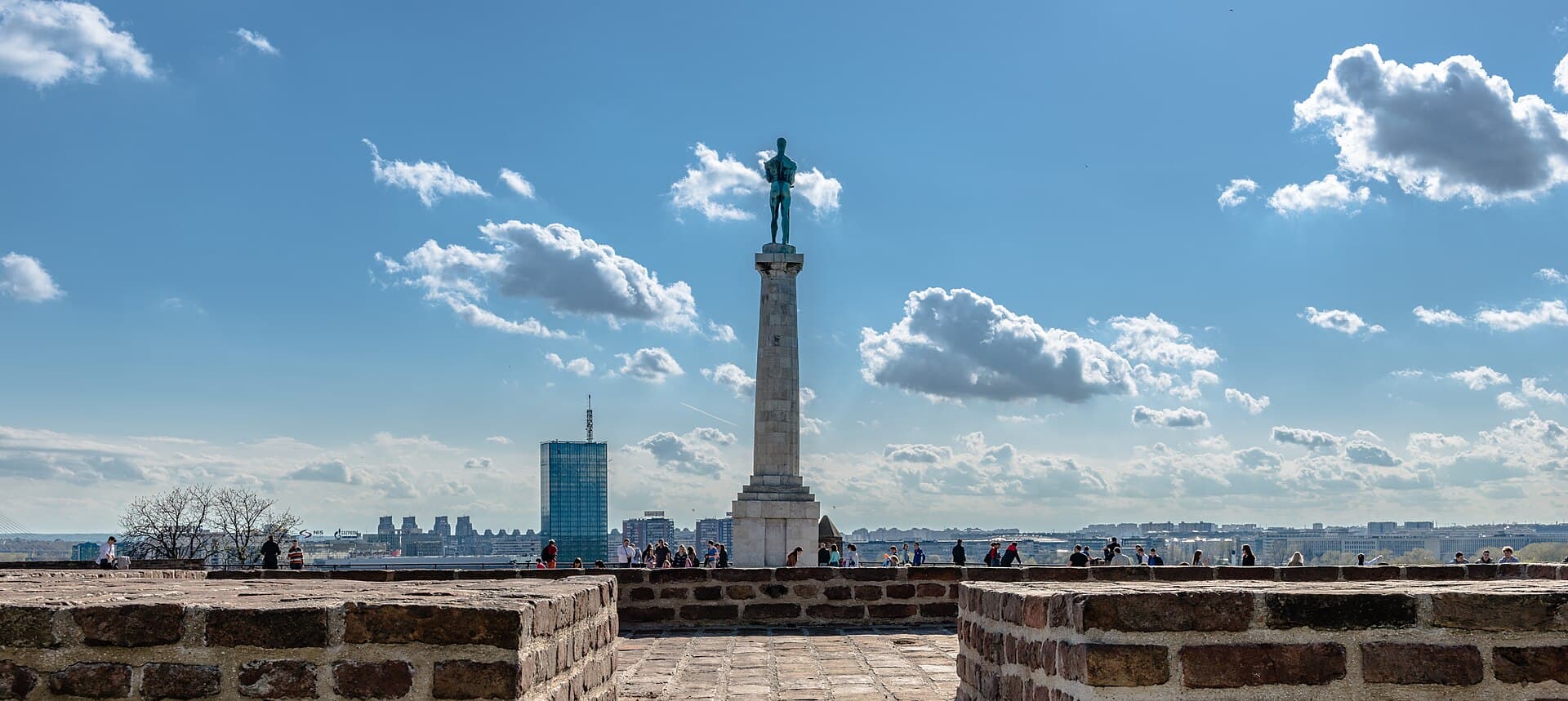 Pobednik monument at Kalemegdan fortress overlooking Belgrade, Serbia